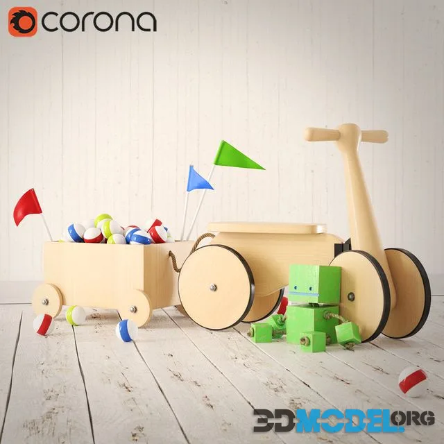 Set of toys (Wooden car)