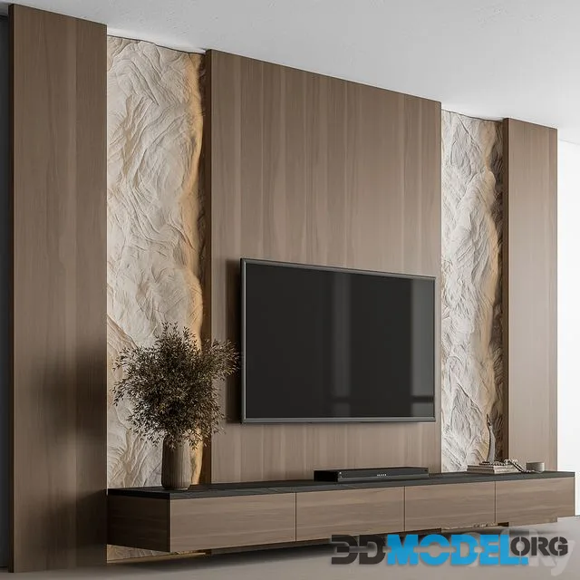 TV Wall Cliff and Wood – Set 144