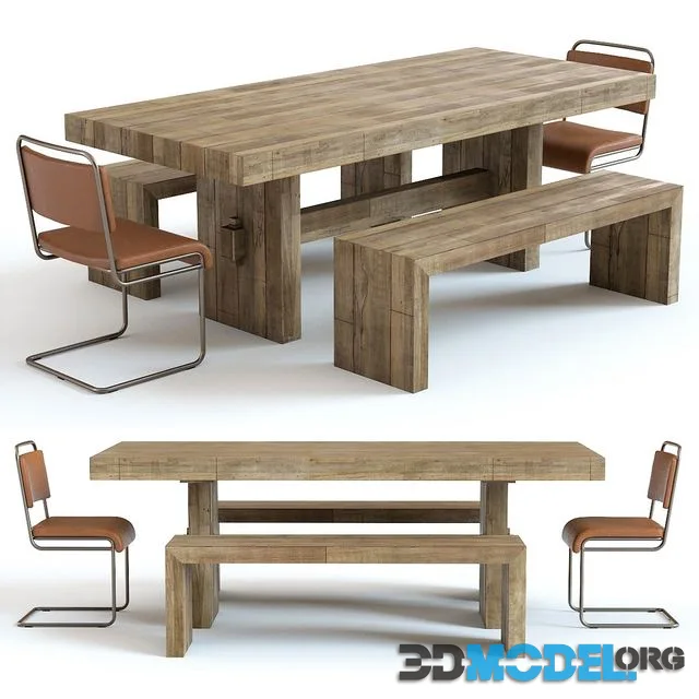 West Elm Emmerson Table and Industrial Chairs