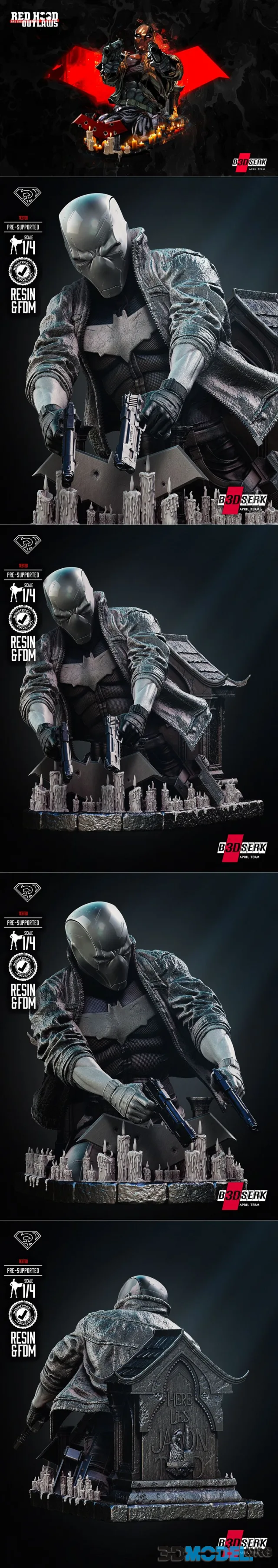 B3DSERK - Red Hood Bust – Printable