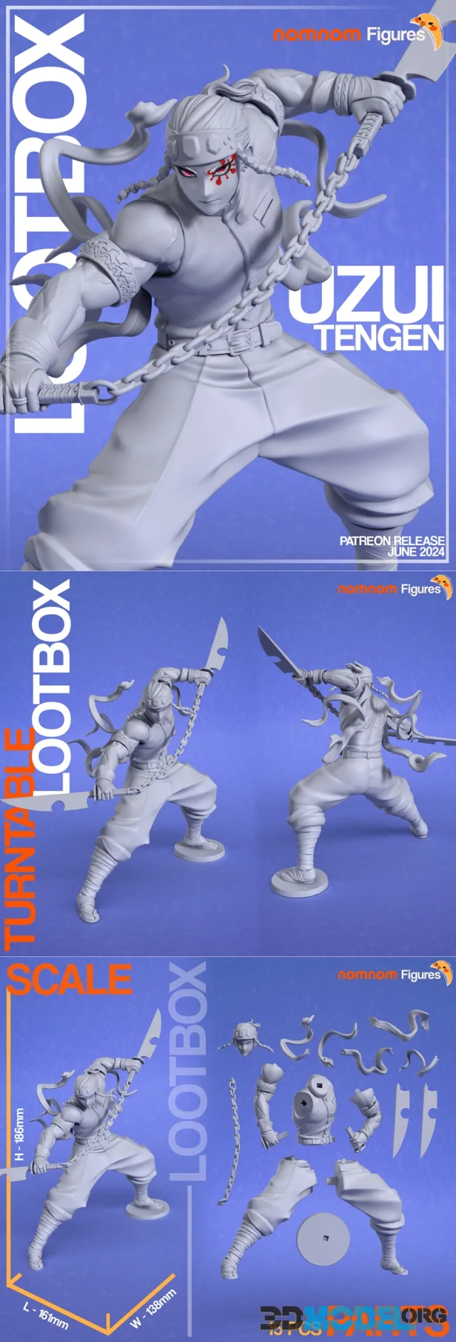 Nomnom Figures - LOOTBOX Uzui Tengen from Demon Slayer – Printable