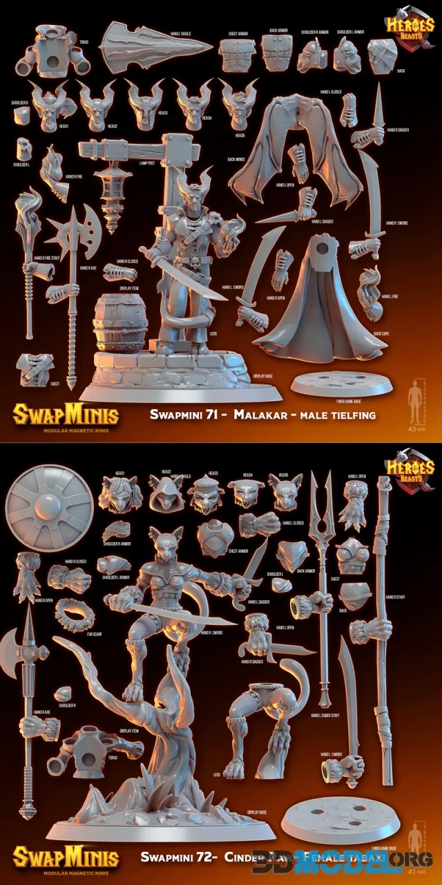 Heroes & Beasts - Swapmini 71 and Swapmini 72 – Printable