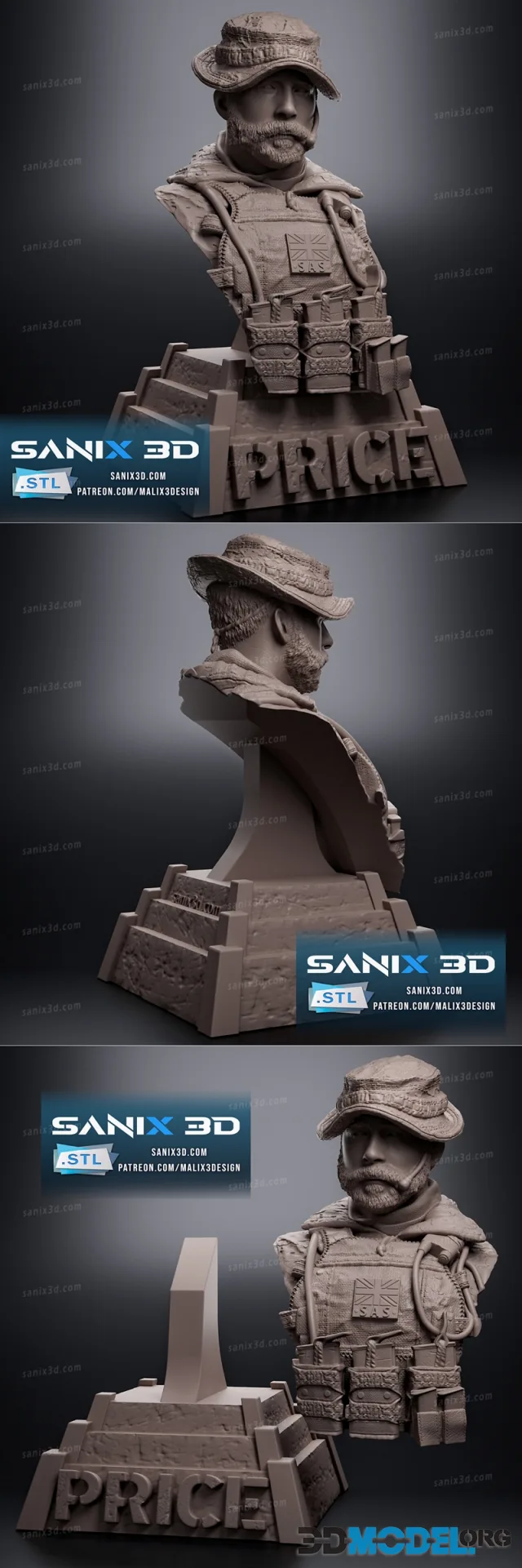 Sanix - Captain Price Bust – Printable