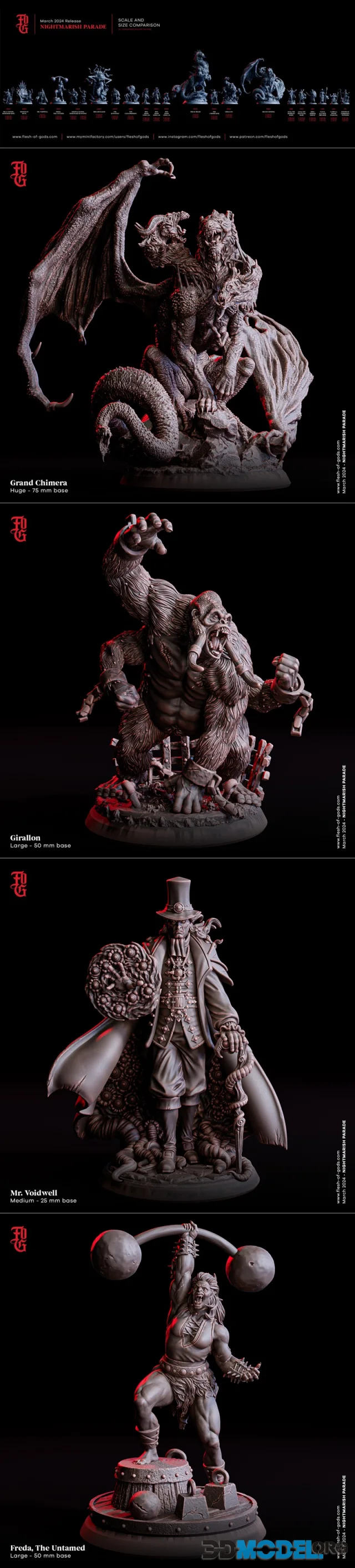 Flesh of Gods - Nightmarish Parade March 2024 – Printable