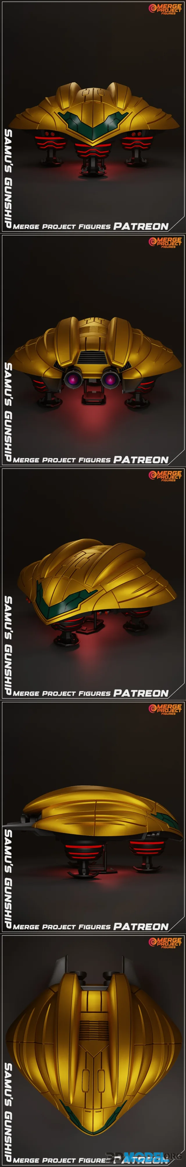 Merge Project Figures - Metroid Samus Gunship – Printable