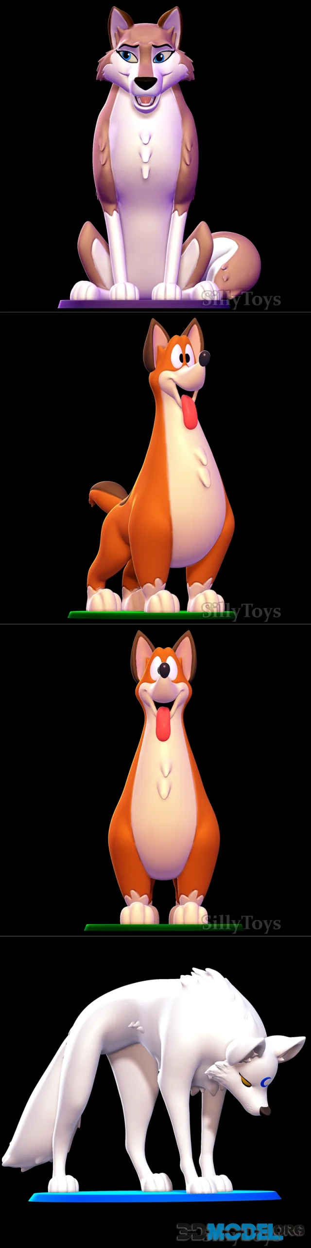 Aleu - Balto and Buttons - Animaniacs and White Wolf – Printable