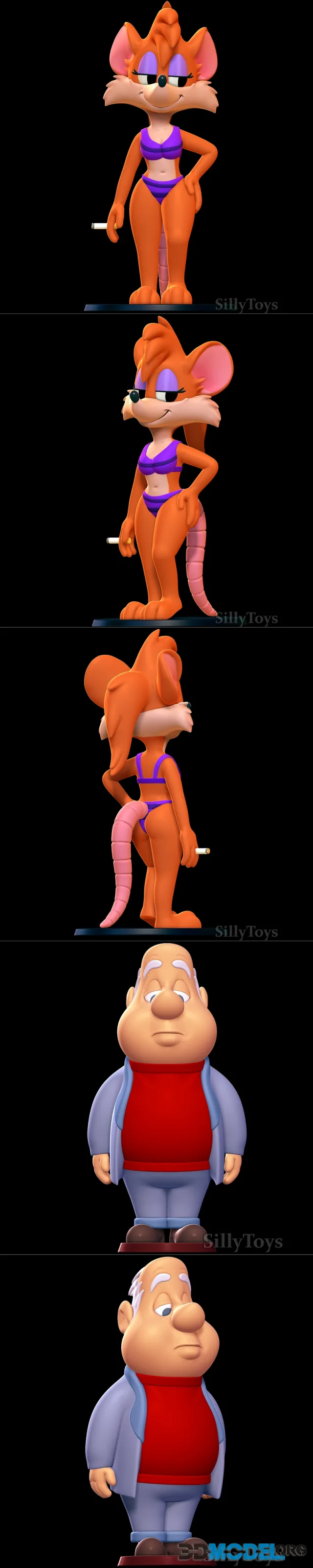 Rubella Rat with Bikini - Tiny Toons Adventures and Pip - Animaniacs – Printable