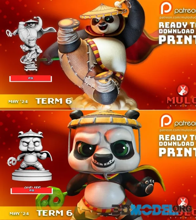 Po and Chibi Po – Printable