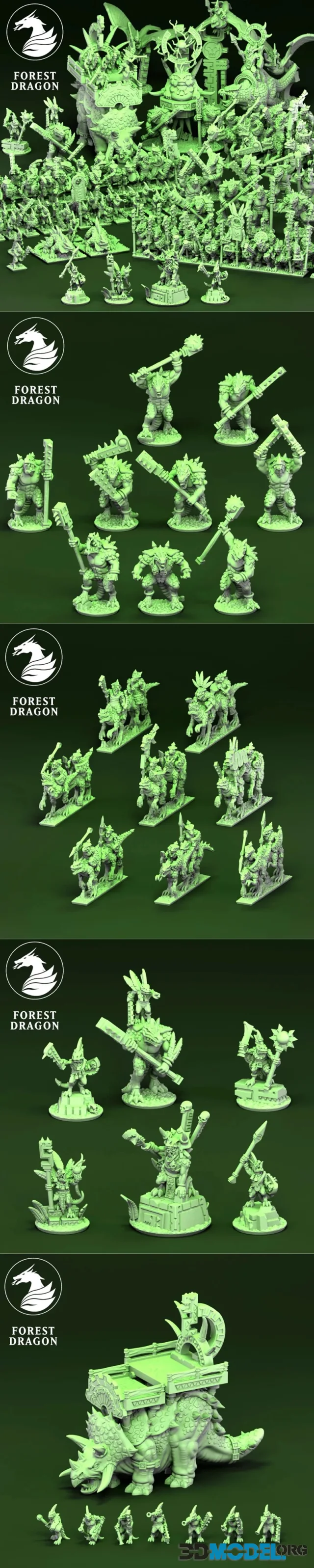 Forest Dragon - Reptilian Army Complete – Printable