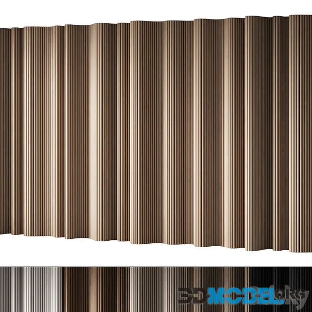 434 wall composition 15 wave fluted wood Reeded Panels 02
