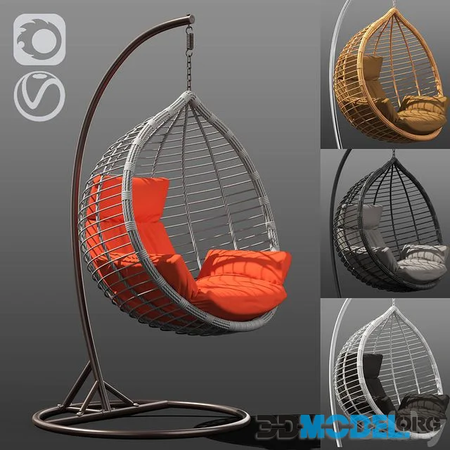 Acapulco wicker hanging rocking chair in 4 colors