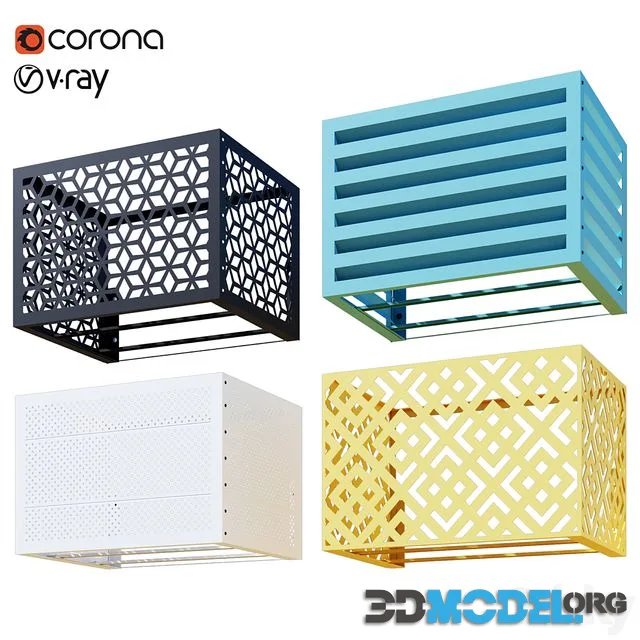 Baskets for air conditioning on the facade