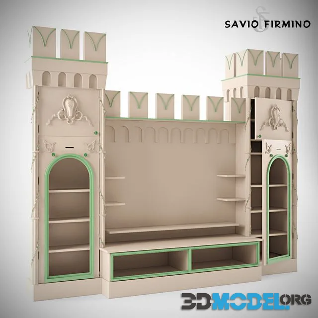 Children’s furniture Castle Savio Firmino. TV wall