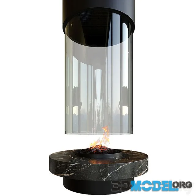 Contemporary fireplace (round)