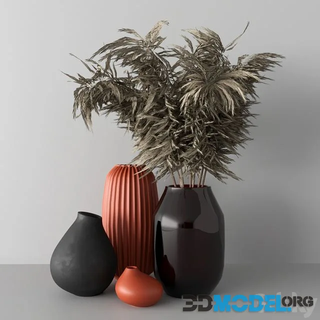 Decoration set with vases