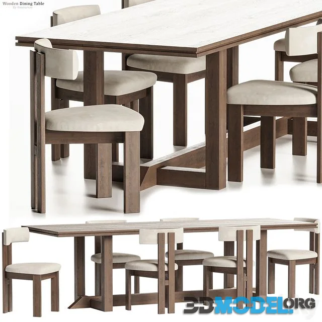 Es Taller Wooden Dining Table with Chairs