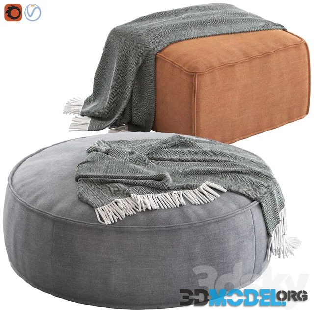 Globewest Orlando Seamed Ottoman
