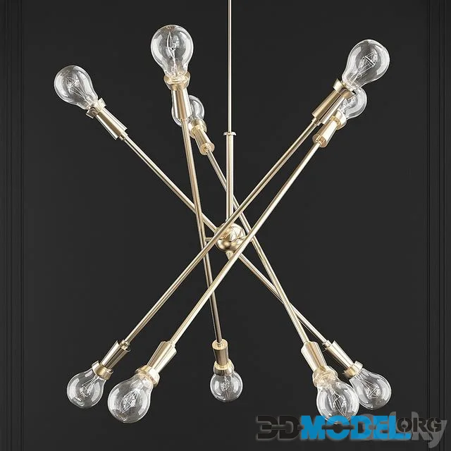 Kichler Armstrong 10-Light Large Chandelier in Natural Brass