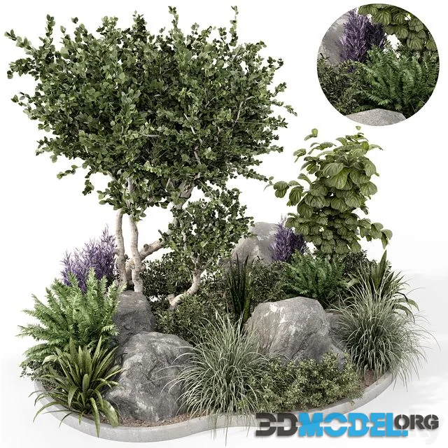Outdoor Garden set bush and Tree - Garden Set 636