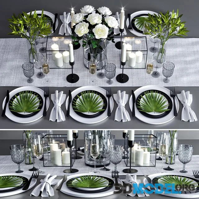 table set 03 with flowers