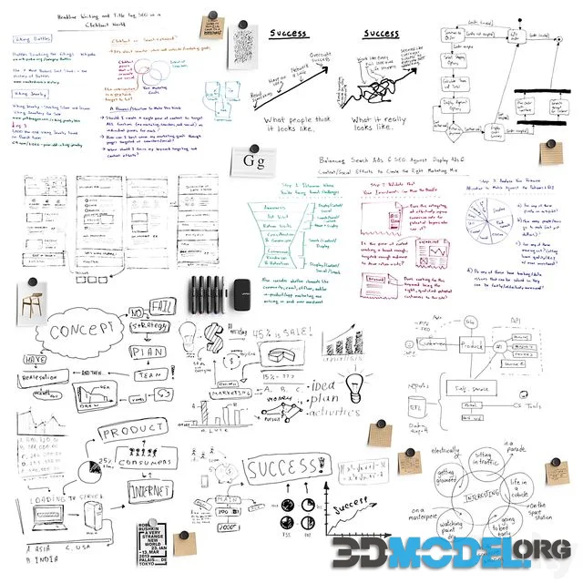 Whiteboard Notes & Stickers Set 2