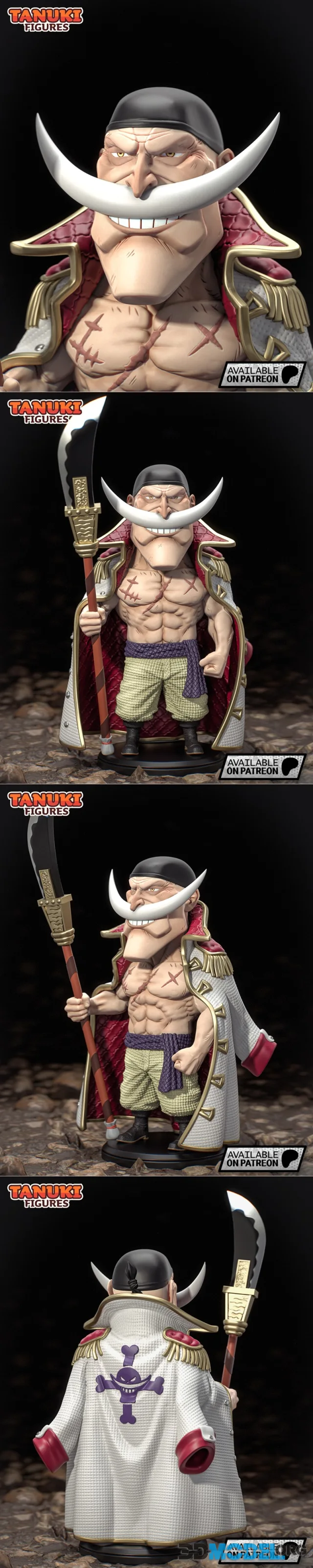 Tanuki Figures - Barba Blanca Chibi – Printable