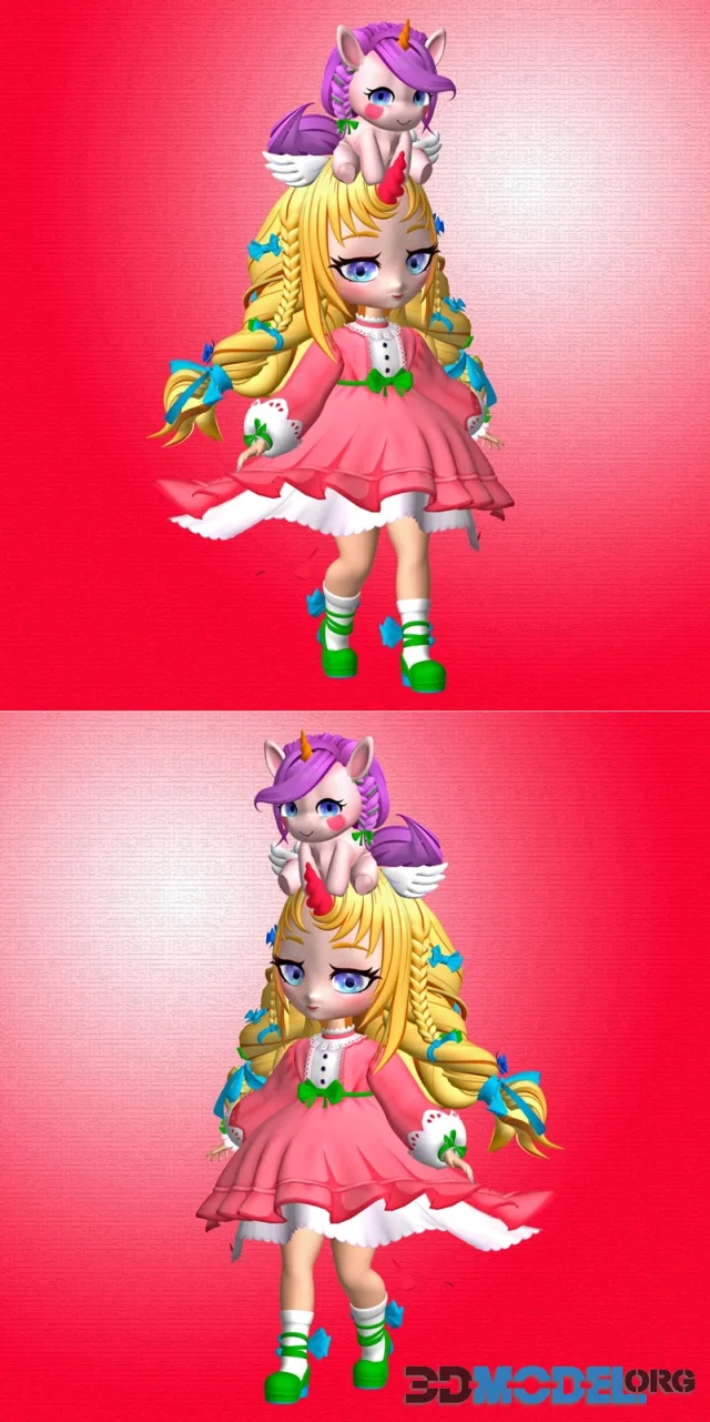 Unicorn Vtuber With Companion – Printable