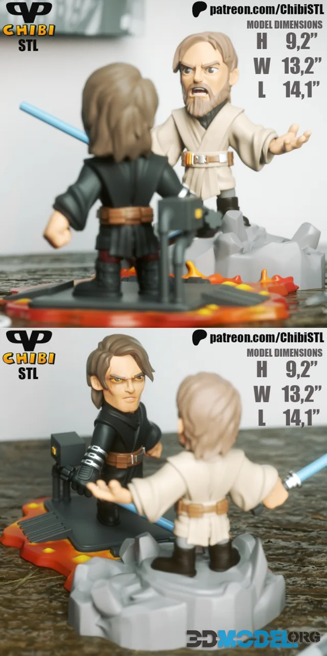 3DXM - Obi Wan Kenobi vs Anakin Chibi – Printable