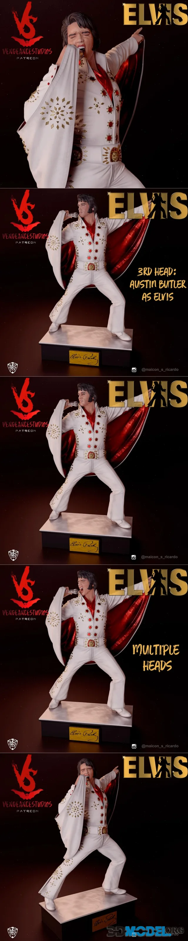 Vengeancestudios - Elvis white jumpsuit – Printable