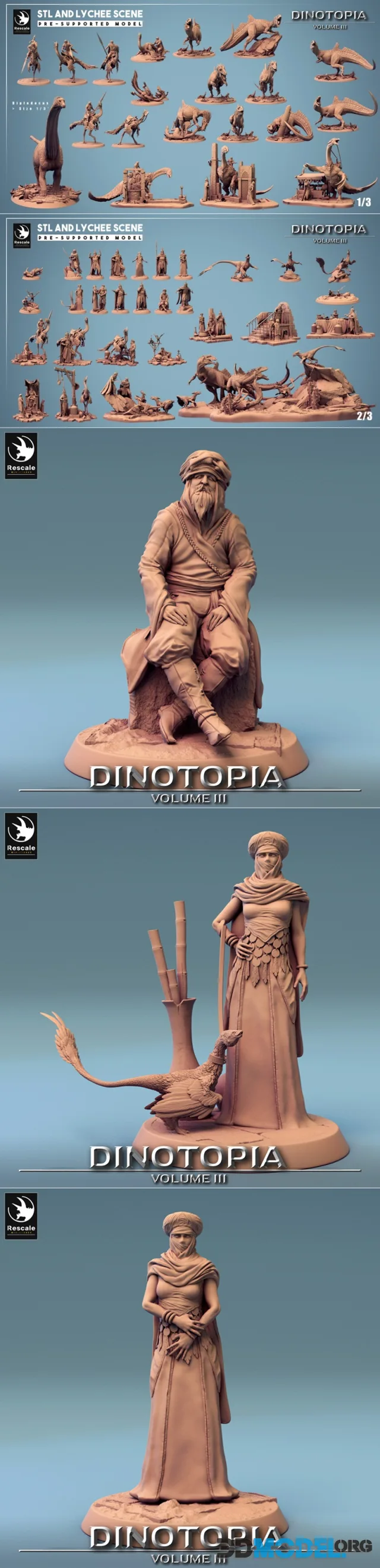 Rescale Miniatures - Dinotopia Vol.III June 2024 – Printable