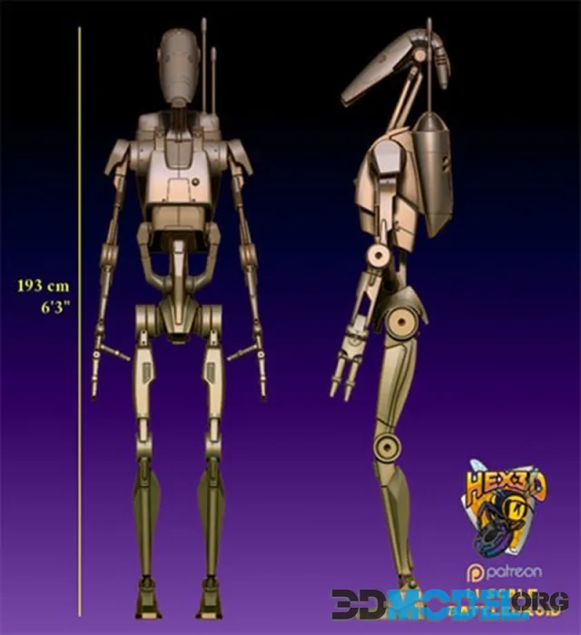 Hex3D - Battledroid – Printable