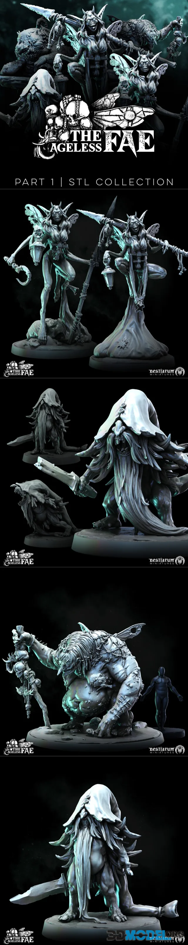 Bestiarum Miniatures - The Ageless Fae Part 1 June 2024 – Printable