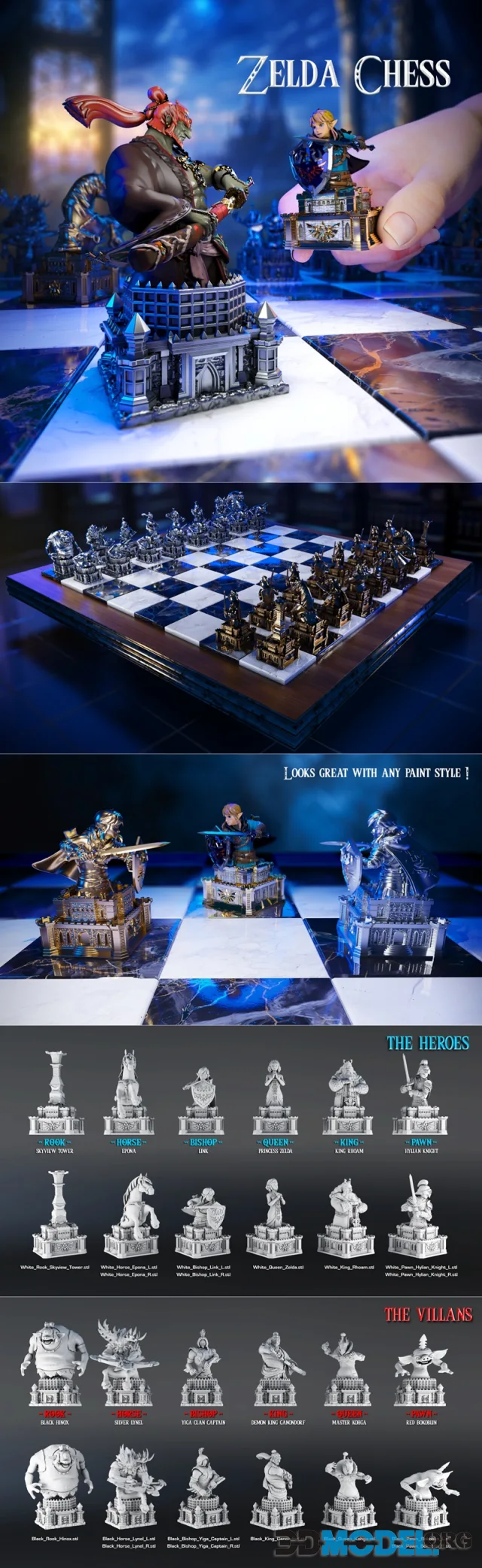Legend of Zelda Chess Set – Printable