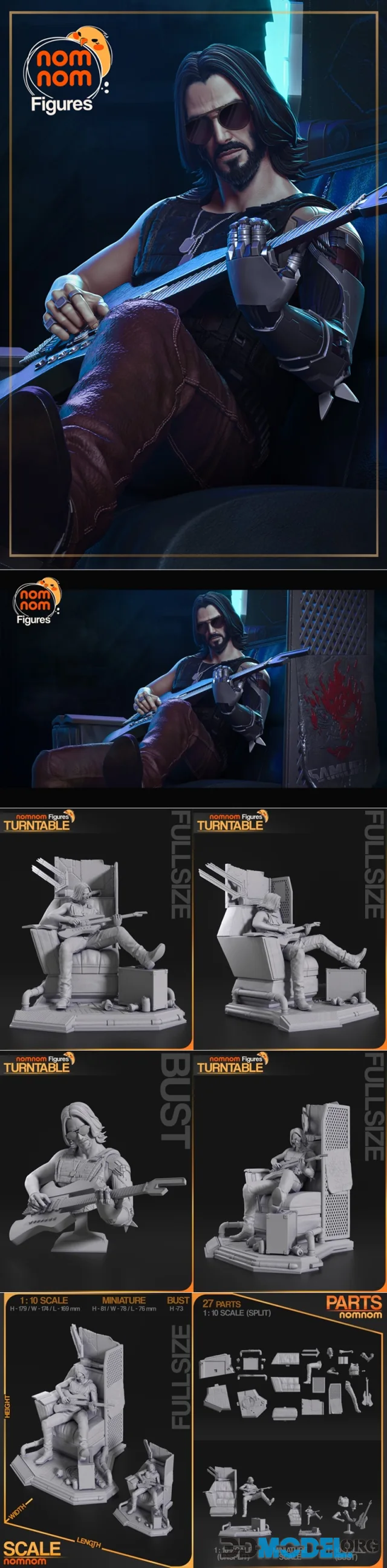 Nomnom Figures - Johnny Silverhand from Cyberpunk 2077 – Printable
