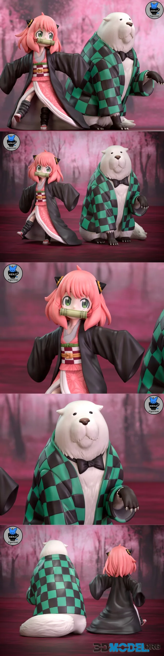 Neko Figurines - Anya and Bond x Demon Slayer – Printable
