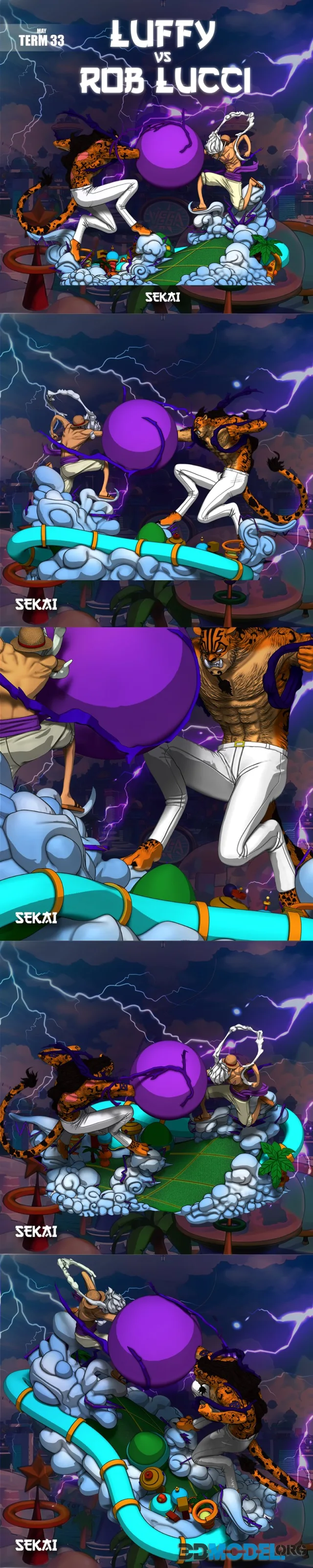Sekai - Luffy and Luccy Diorama Sculpture and Bust – Printable