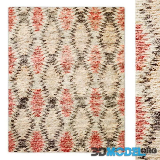 Aztec Handwoven Wool Shag Rug RH