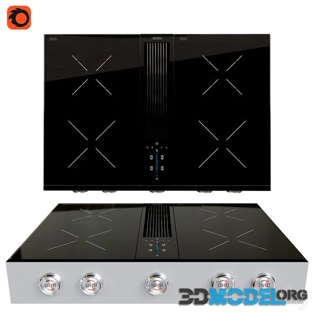 BORA Pro cooktop with integrated cooker hood