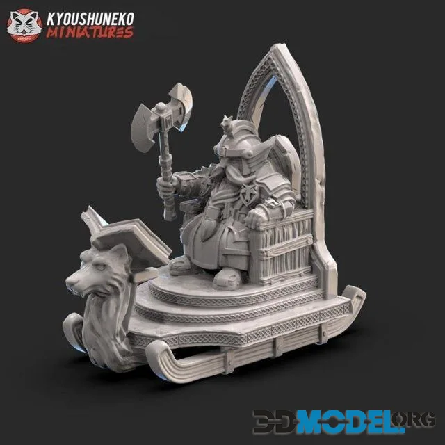 Dwarf High King Sitting on Throne
