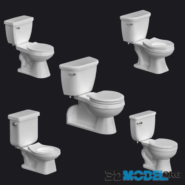 3D Model – Proflo Toilet bowl and flash tank