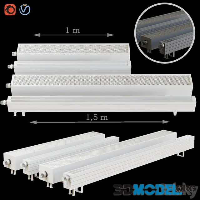 Radiator Set (floor convectors in two colors)