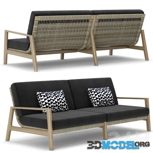 RH Outdoor Mesa teak sofa