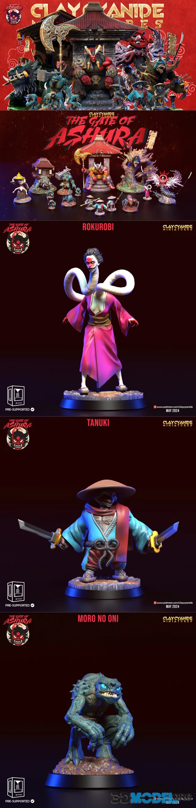 Clay Cyanide Miniatures – Gate of Ashura May 2024 – Printable