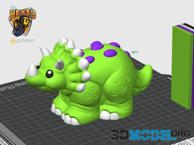 Hex3D - Tina Triceratops – Printable
