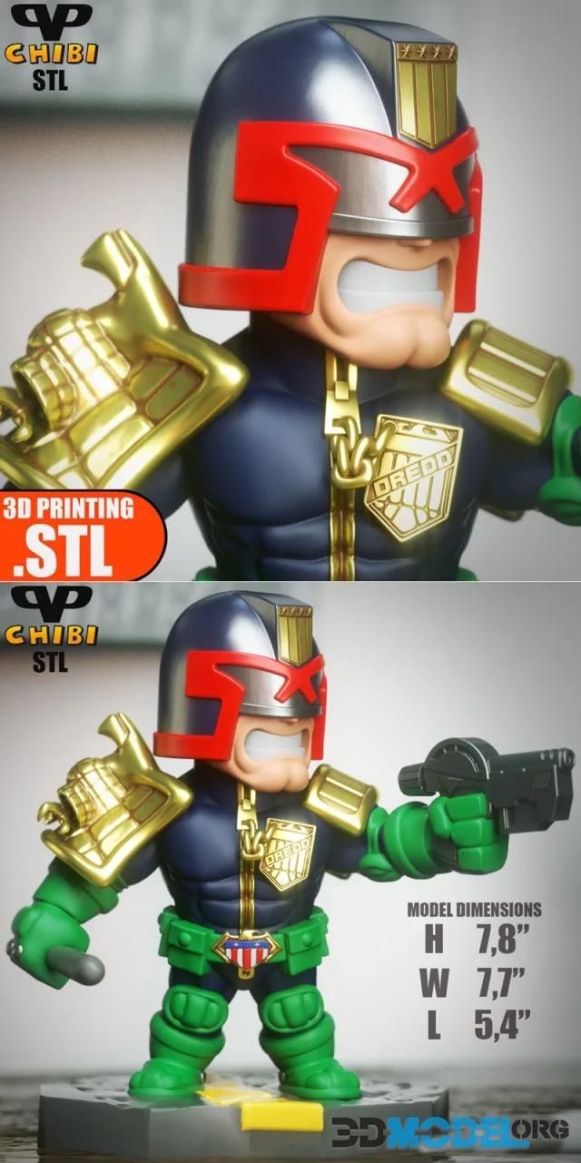 Judge Dredd Chibi – Printable