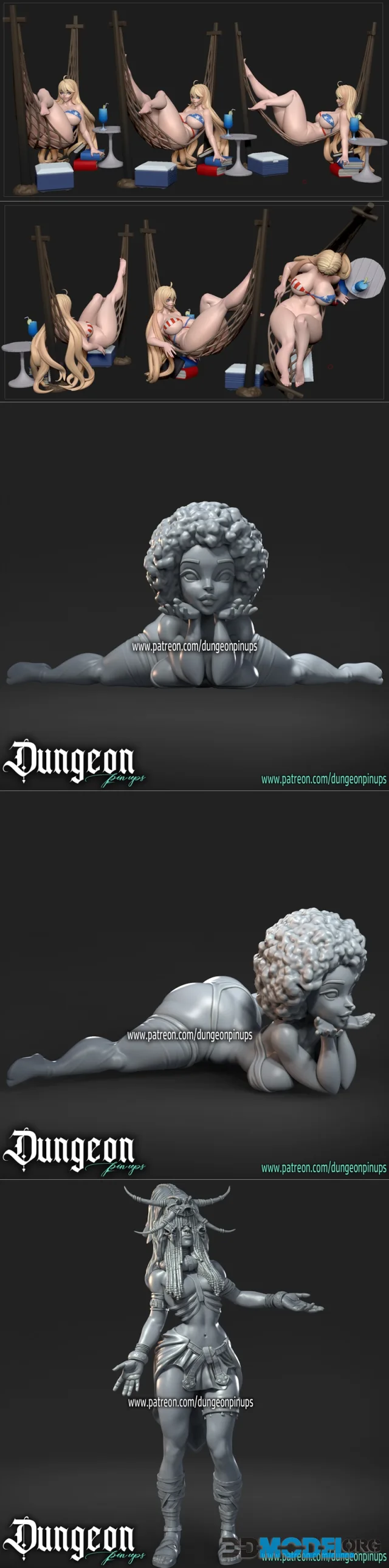 Dungeon Pin-ups July 2024 – Printable