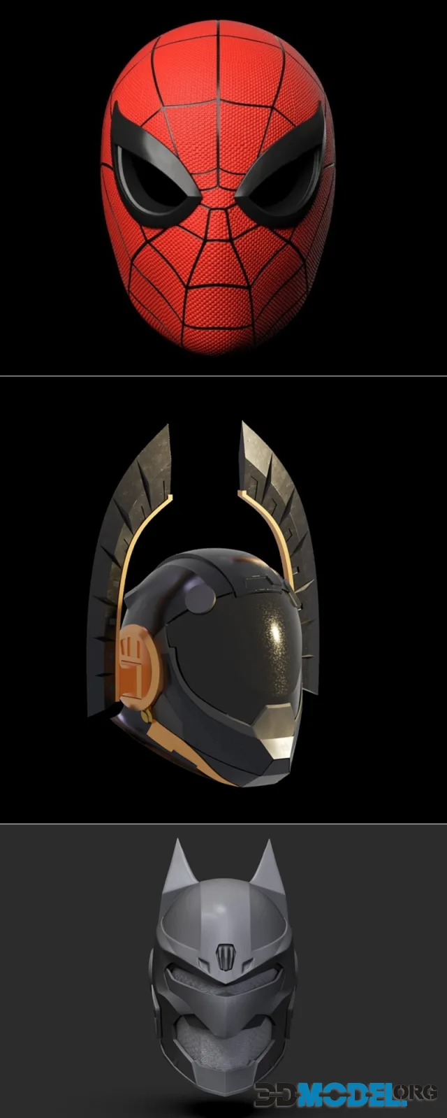 Amazing Spiderman Mask and Batman Concept 2 and Helldivers Saviour of the Free Helmet – Printable