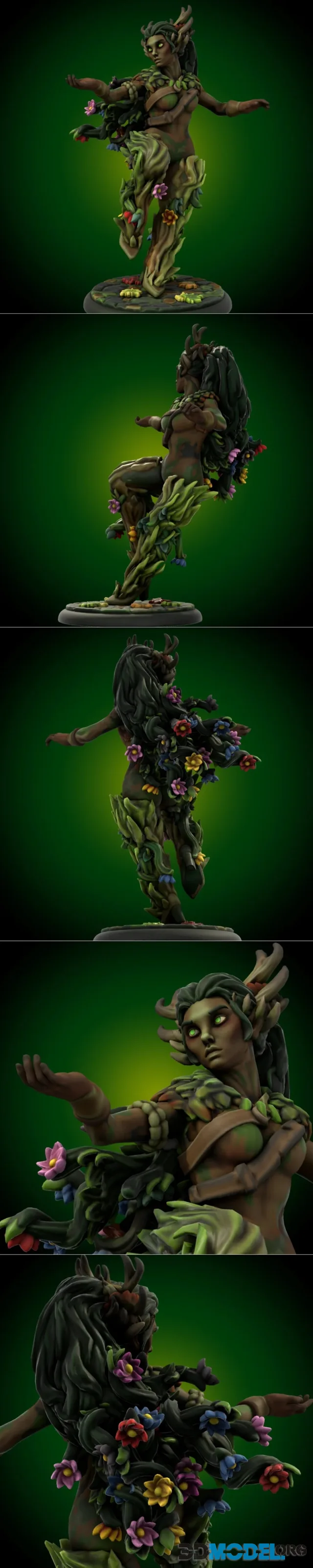 Beckoning Dryad with Flower Hair – Printable