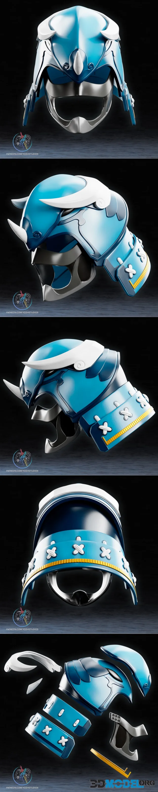 Sengoku Blue Ranger Helmet – Printable