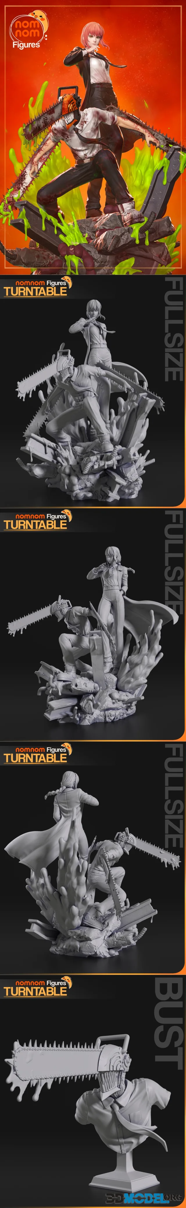 Nomnom Figures - Makima and Denji from Chainsaw Man – Printable